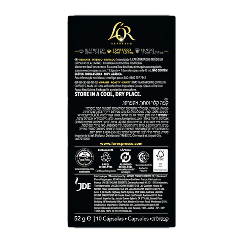 L'OR Papua New Guinea Espresso Capsules